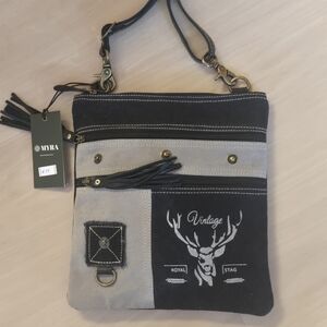 Myra Bag Black and Gray Men's Messenger